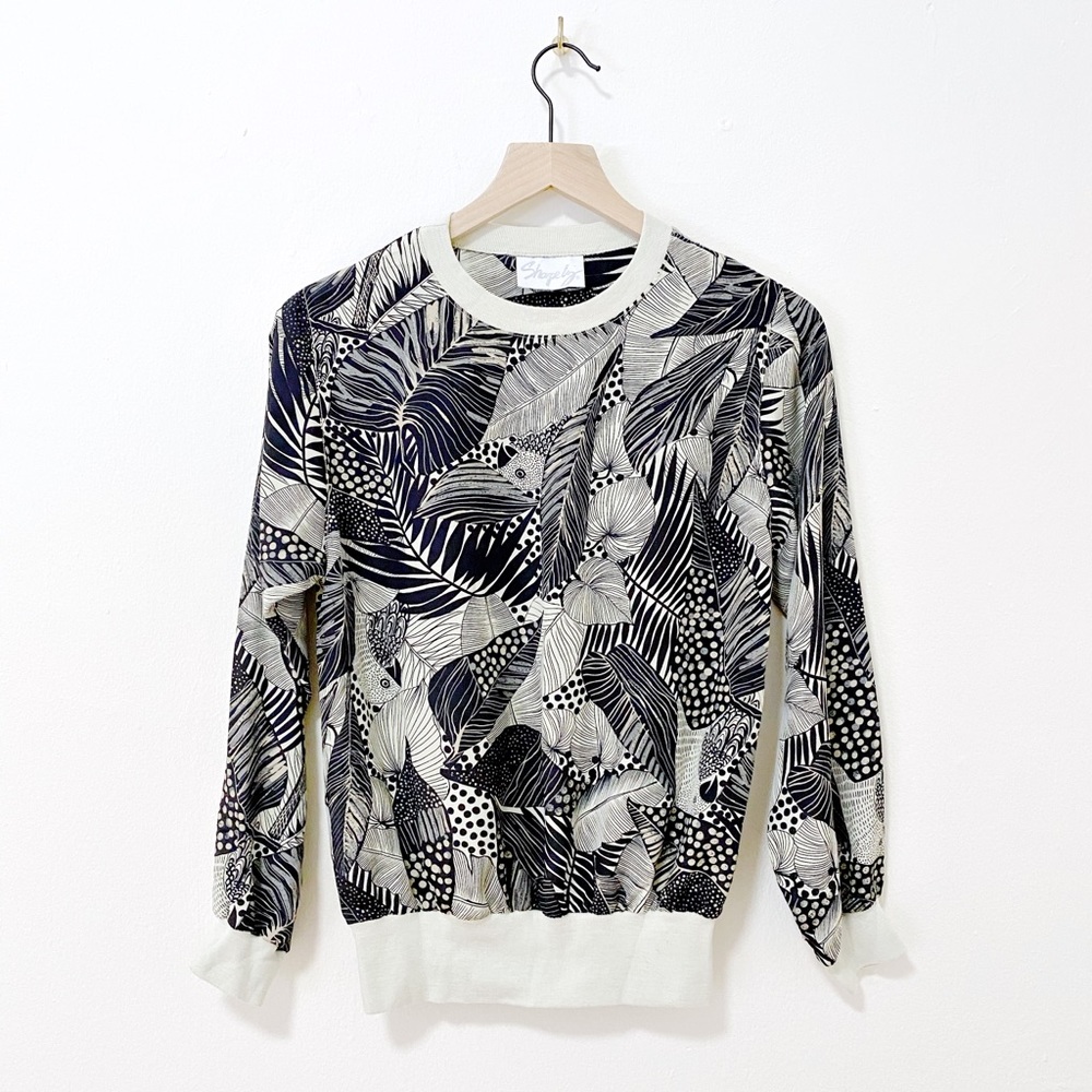 Vintage 80s Tropical Sweatshirt Blouse Top